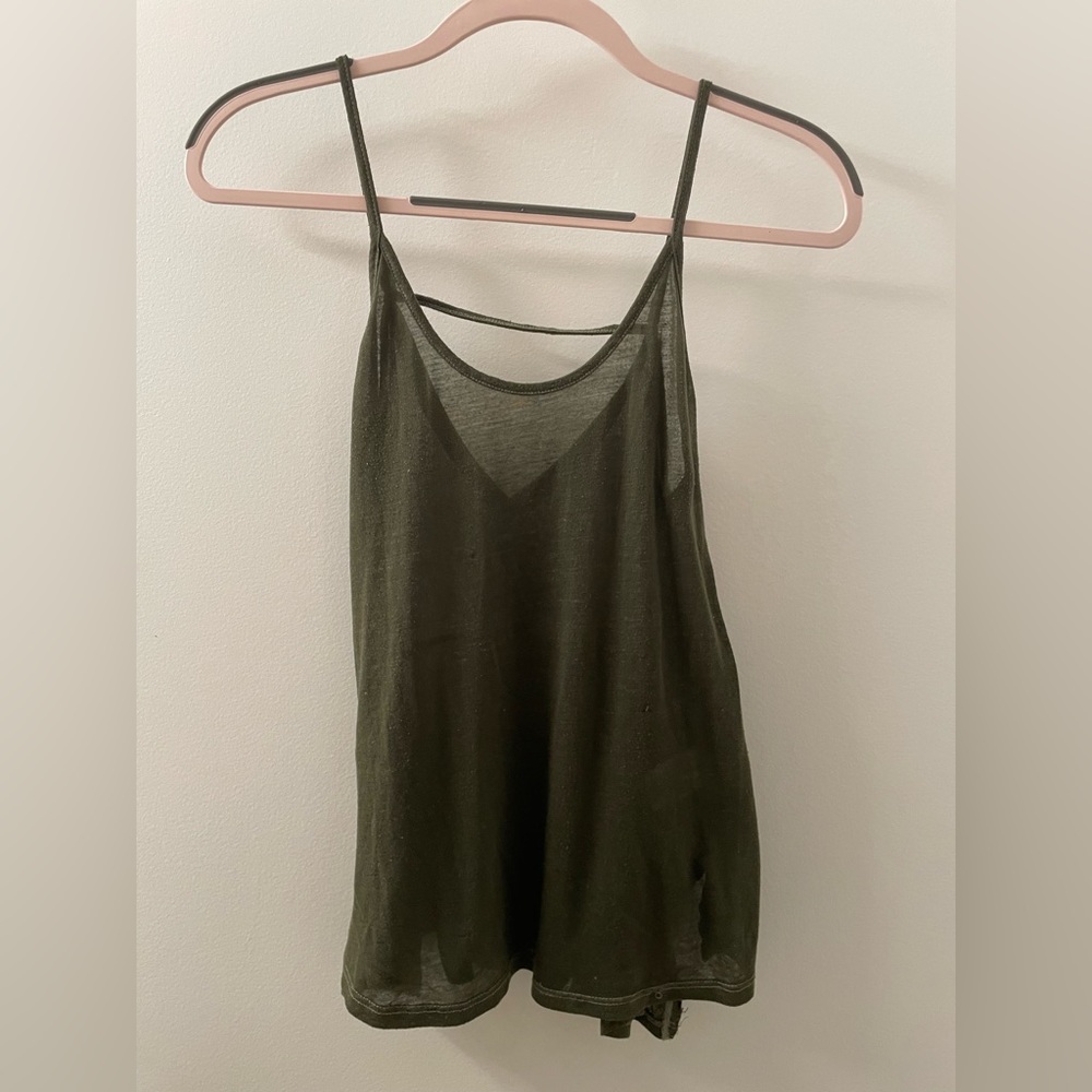 Urban Outfitters Dark Green flowy tank top - size XS